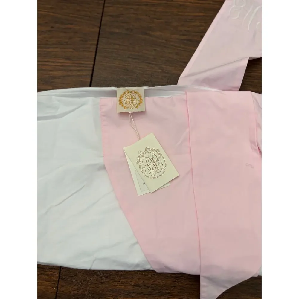 The Beaufort Bonnet Company Pink And White Bow Swaddle NEW With Tags